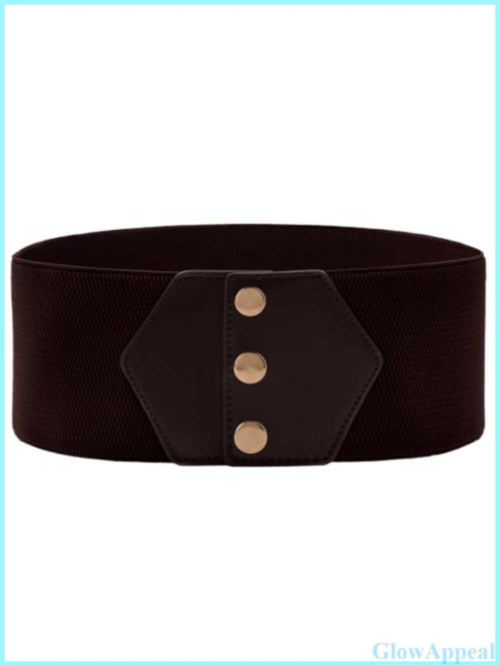 Wide Elastic Corset Belt Snap Button Stretchy PU Leather Waistband